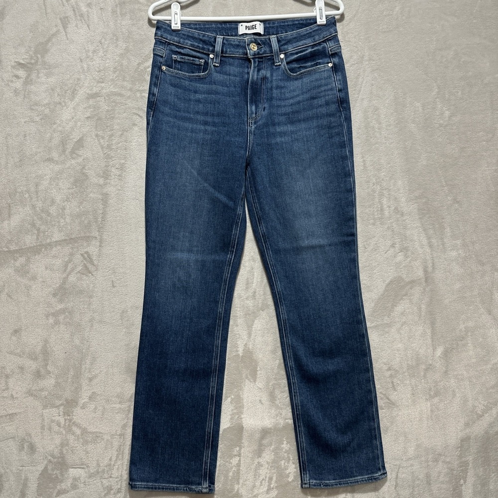 Paige Highrise Medium Wash Cindy Straight Leg Denim‎ Jeans Size 29 Stretch